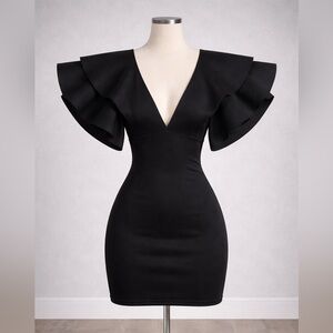 Fashion Nova Dramatic Ruffle Sleeve Mini Dress